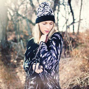 Knitted Wrap Shawl with Buttons